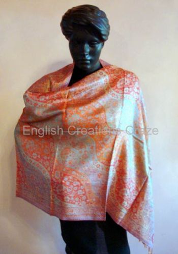 ECC Pure Silk Jamavar Shawls, Size : 70*180CM