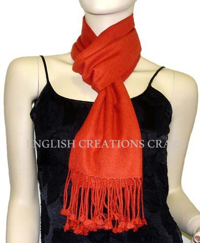 ENGLISH CREATIONS Viscose PashminaÂ stoles, Color : Red