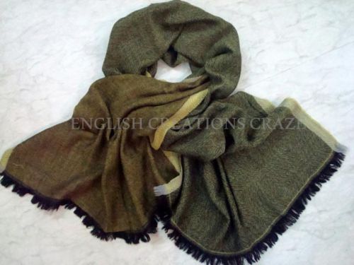 ECC Wool Reversible Shawls, Color : Green