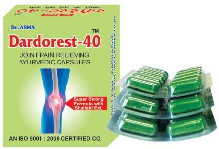 Dr Asma Dardorest-40 Pain Relief Capsules, Color : Green