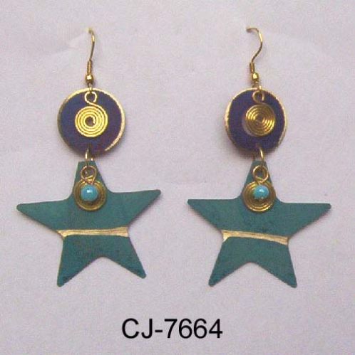 Brass Earring Antique (CJ-7664), Gender : Women, Girls