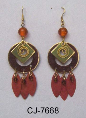 Brass Earring Antique (CJ-7668), Gender : Women, Girls