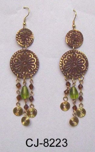 Brass Earring Antique (CJ-8223), Gender : Women, Girls