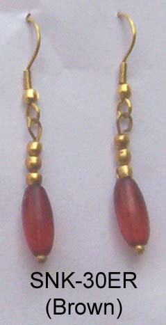 Glass Bead Earring (SNK-30 ER Brown)