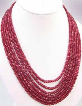 Ruby Faceted Beads