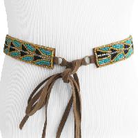 Printed Handmade Beaded Belts Antique
