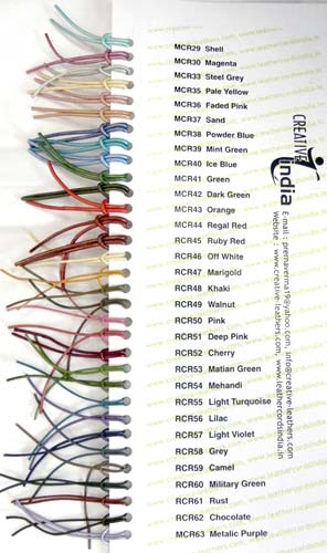 Coloured Leather Cords - Shade Cards, Color : Multi