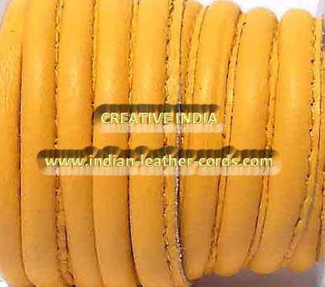 Plain Stitched Leather Cords 263 YELLOW