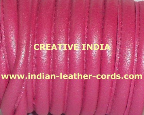 Smooth Feel Round Plain Metallic Leather Cords 261 ROSE ME