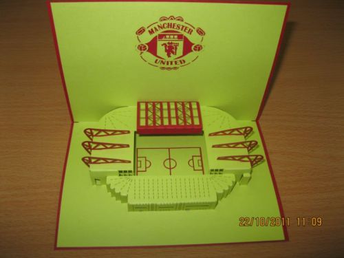 Old Trafford Stadium - Handmade 3d Greeting Card