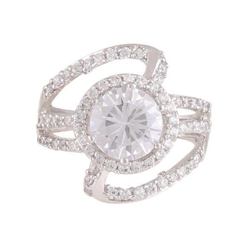 Sterling Silver Engagement Diamond Ring, Gender : Female