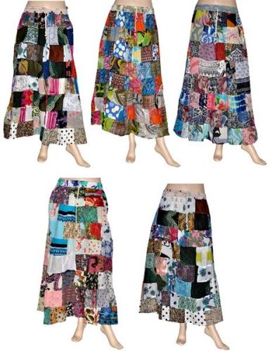 Cotton Long Skirts With Patch Work