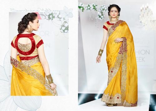 Latest Yellow Stone Saree