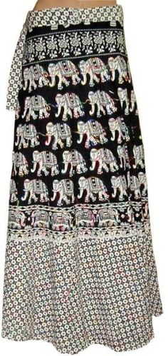 Printed Cotton Wrap Skirt