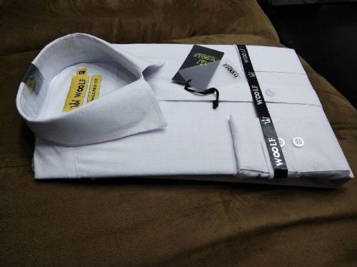 Woolf Full Sleeve Men White Shirts