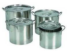 Round Coated Stainless Steel Stock Pot, For Food Containing, Feature : Durability, High Strength