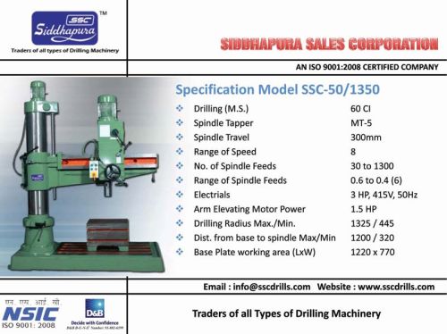 50mm Cap Geared Radial Drilling Machine, Color : SIDDH GREEN