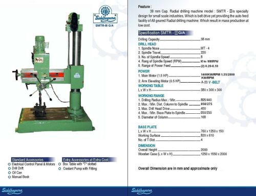 Radial Drilling Machine SMTR, Color : SIDDH GREEN