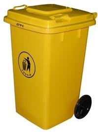 100L Plastic Trash Can With Rubber Wheels
