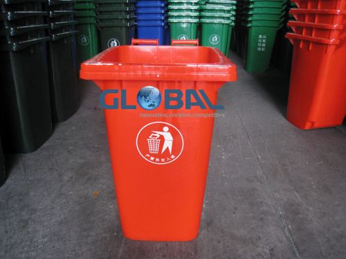 240L Wheelie Plastic Trash Can With Rubber Wheels