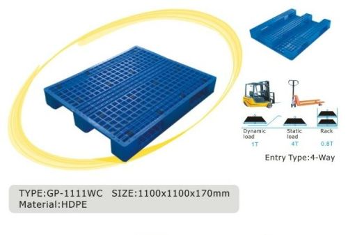 3 Runner Grid Top Plastic Pallet, Three Runnrer HDPE Pallet
