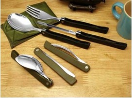Foldable Cutlery, Packaging Type : green/black
