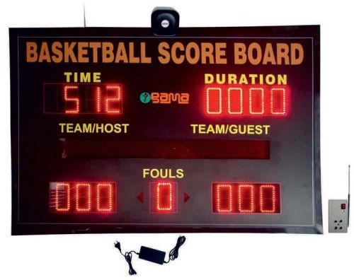 Basketball Scoreboard With Buzzer, Color : Black