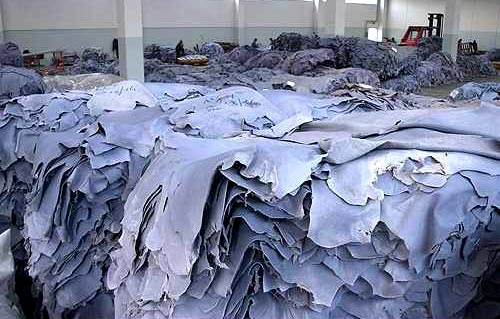 Wet Blue Printed Leather