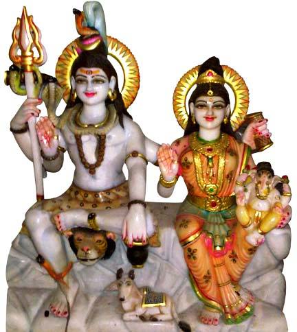 Marble Shiva Parvati Statues