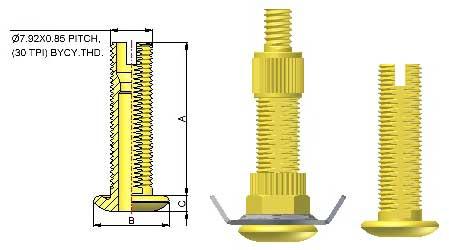 ISI Clamp In Stem Brass Tube Valve