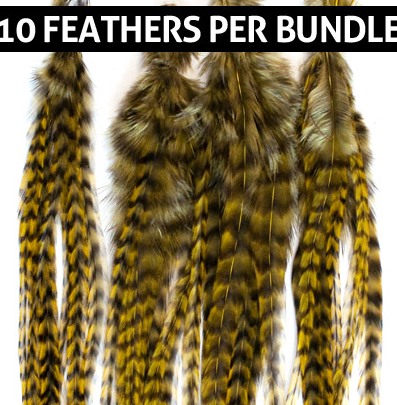 Natural Thin Long Grizzly Rooster Feathers For Hair Estention