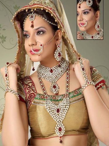 Polished Aluminium Full Bridal Jewellery Set, Gold Purity : 18-24K