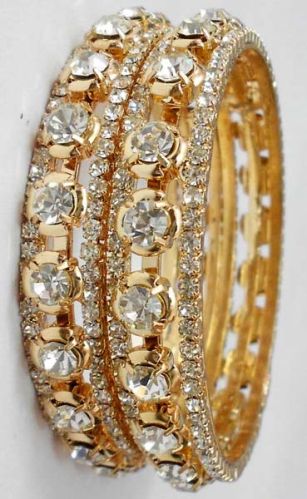 Aluminium Polished Plain Stone Studded Bangles, Style Type : Jewellery