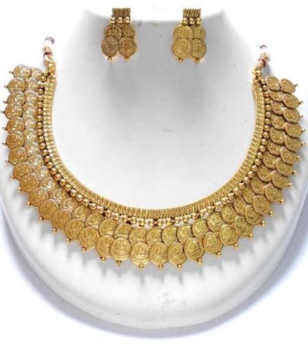 Polished Metal Coin Polki Jewelry Set, Packaging Type : Plastic Packet