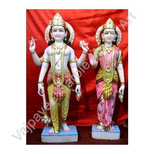 Marble Laxmi Narayan Statues, Packaging Type : Wooden Box / Iron Box
