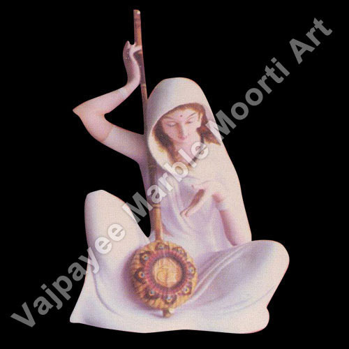 Marble Meera Bai Statue, Packaging Type : Wooden Box / Iron Box