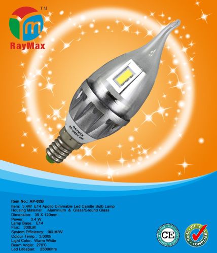 3.4w E14 Apollo High Power LED Candle Bulb Light