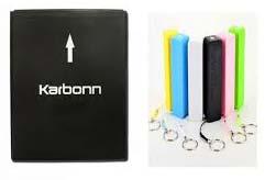Rectangular Karbonn Power Banks, For Charging Phone, Capacity : 10000mah