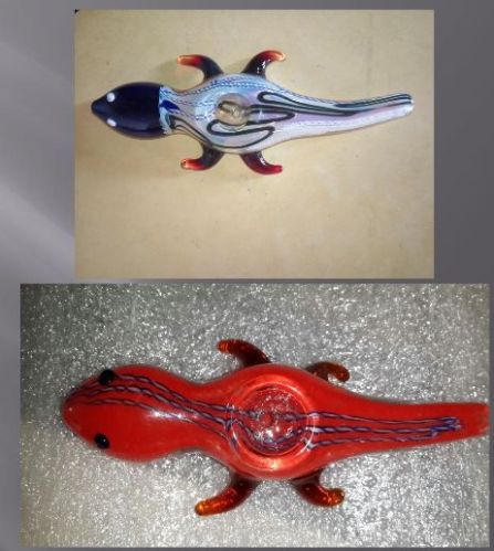 100GM Glass Lizard Smoking Pipes, Size : 5.5 Inches