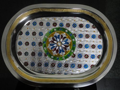 Meenakari Steel Tray