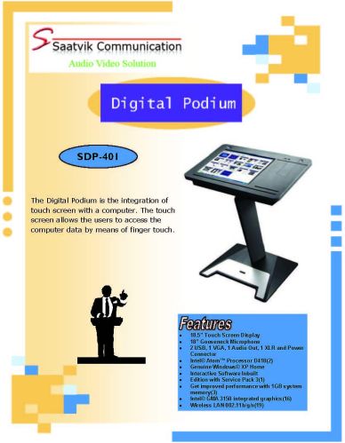 Aluminum Digital Podium Customised for Auditorium, Halls