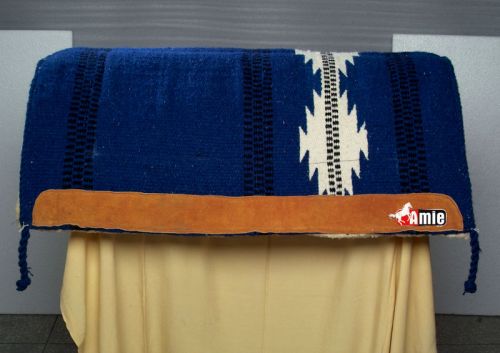 Wool Horse Western Saddle Pad, Color : Blue