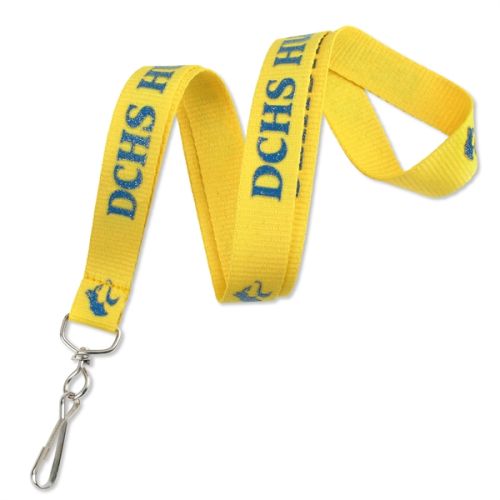 Polyester Glitter Ink Custom Silkscreen Lanyards 3/4 ' x 36 '