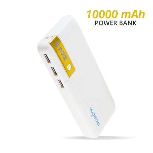 Moerdon 10000mAh White Golden Power Bank, Color : White-golden