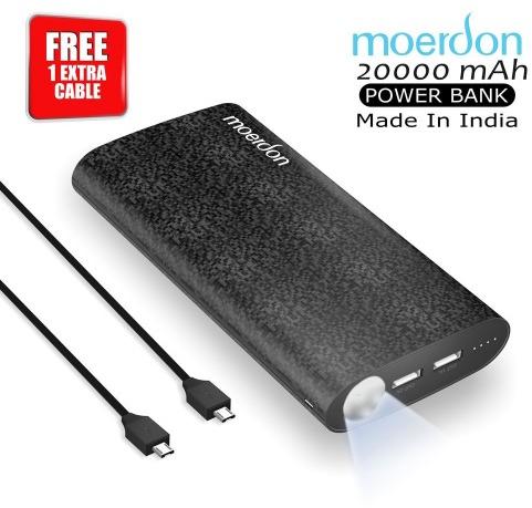 Moerdon 20000mAH Power Bank, Color : Black