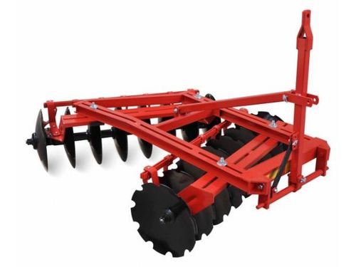 Polished Carbon Steel Polished Tractor Mounted Disc Harrow, Color : Red, Black