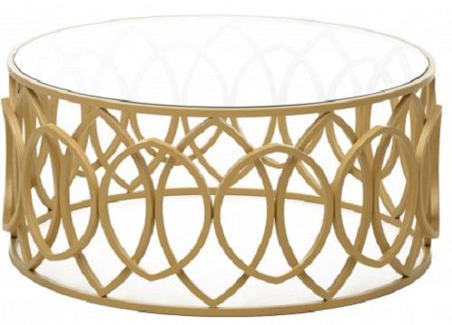 STAINLESS STEEL METAL ROUND COFFEE TABLE