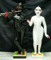 Marble Plain Iskon Radha Krishna Statue, Color : White