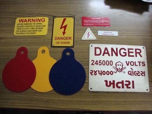 White Customized Rectengular Iron Danger Plate, For Industries, Public Places, Size : 12inch