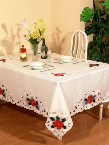 100% polyester Embroidery Table Cloth, Brand Name : EVERBEST
